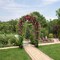 Costway Garden Arch Arbor Trellis with Gate 7.5 ft Patio Archway Pergola for Wedding